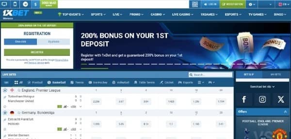 Check free bet odds on 1xbet