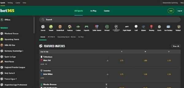 Check free bet odds on Bet365