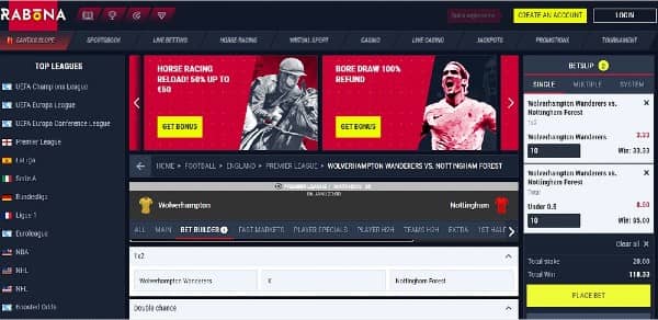 How to Build a Bet at Rabona