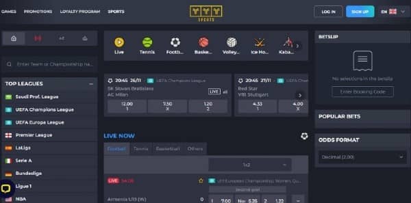 Check odds on YYY Sport